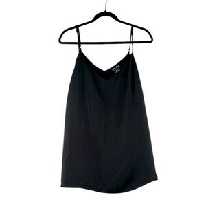 City Chic Black Flowy V-Neck Spaghetti Strap Summer Spring Tank Top Size 14